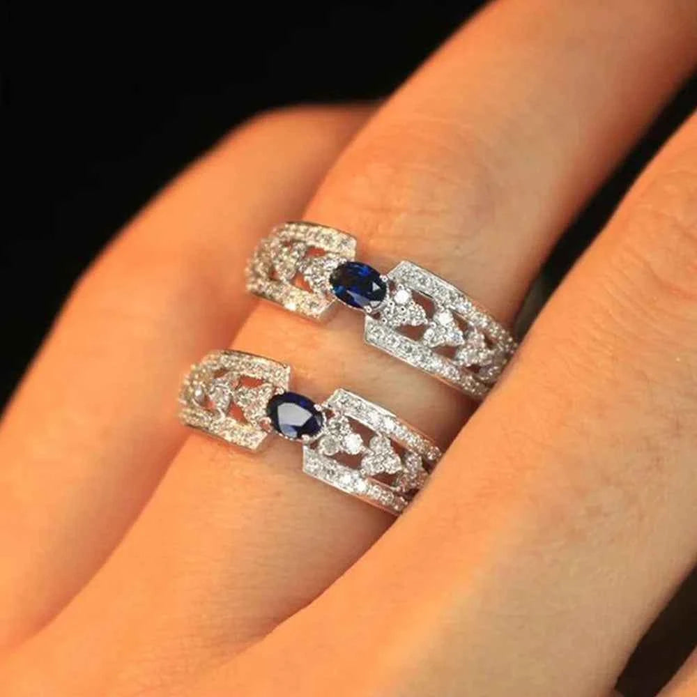 F1628 White Gold Diamond Ring Oval Cut Natural G Color Women's Engagement Jewelry
