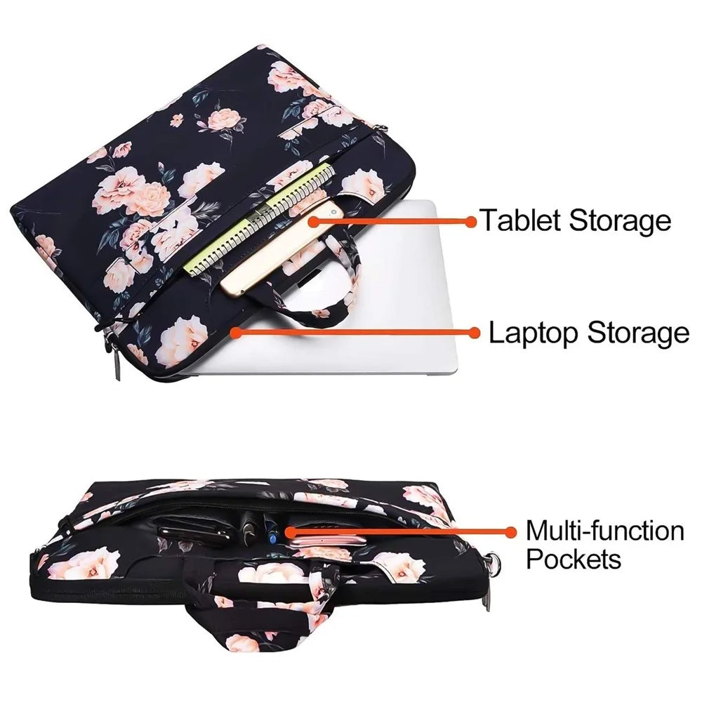 Premium Laptop Shoulder Bag - Water-Resistant Canvas Briefcase
