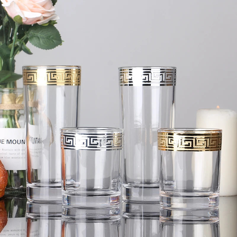 Premium Gold Rim Wine Glass - Elegant Crystal Stemware