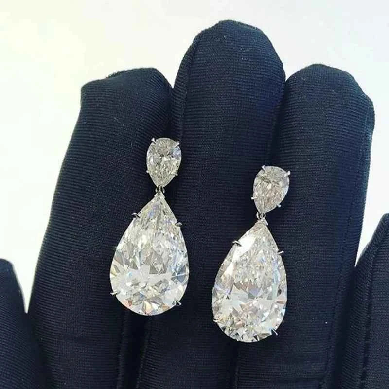 Elegant Crystal Teardrop Dangle Earrings - Luxury Wedding Jewelry