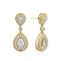 Pear cut diamond earrings - 18K solid gold with natural diamonds on white background