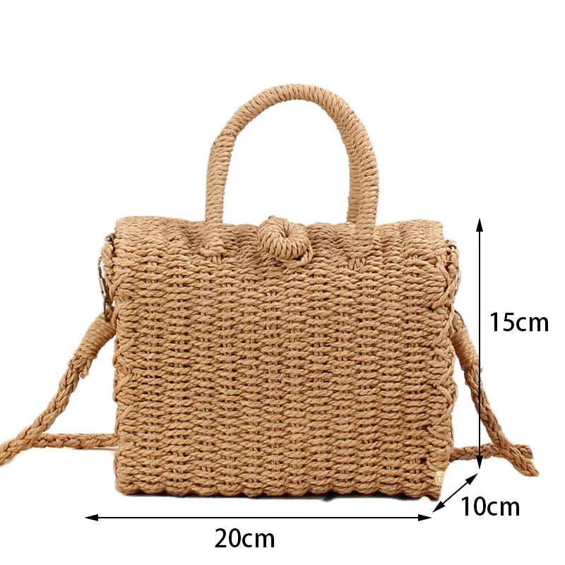 Elegant Straw Beach Bag - Handmade Bohemian Tote