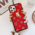 Elegant Square Luxury iPhone Case - Premium PU Leather Cover