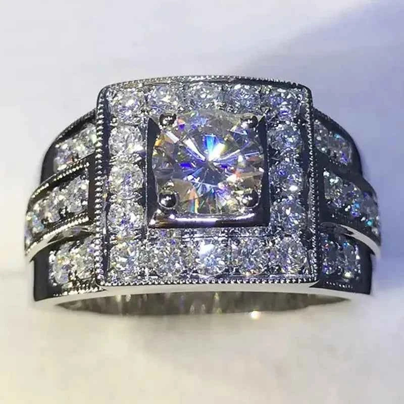 T0785 Princess Cut Diamond Ring White Gold Women's Engagement Natural D Color Diamond Center Stone