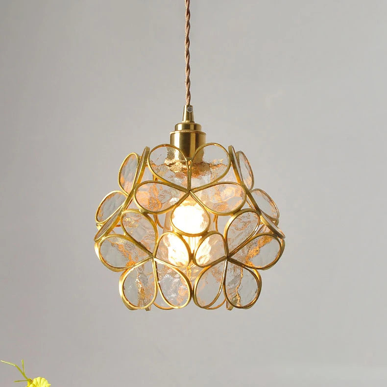 Modern Glass Flower Pendant Light - Elegant LED Hanging Fixture