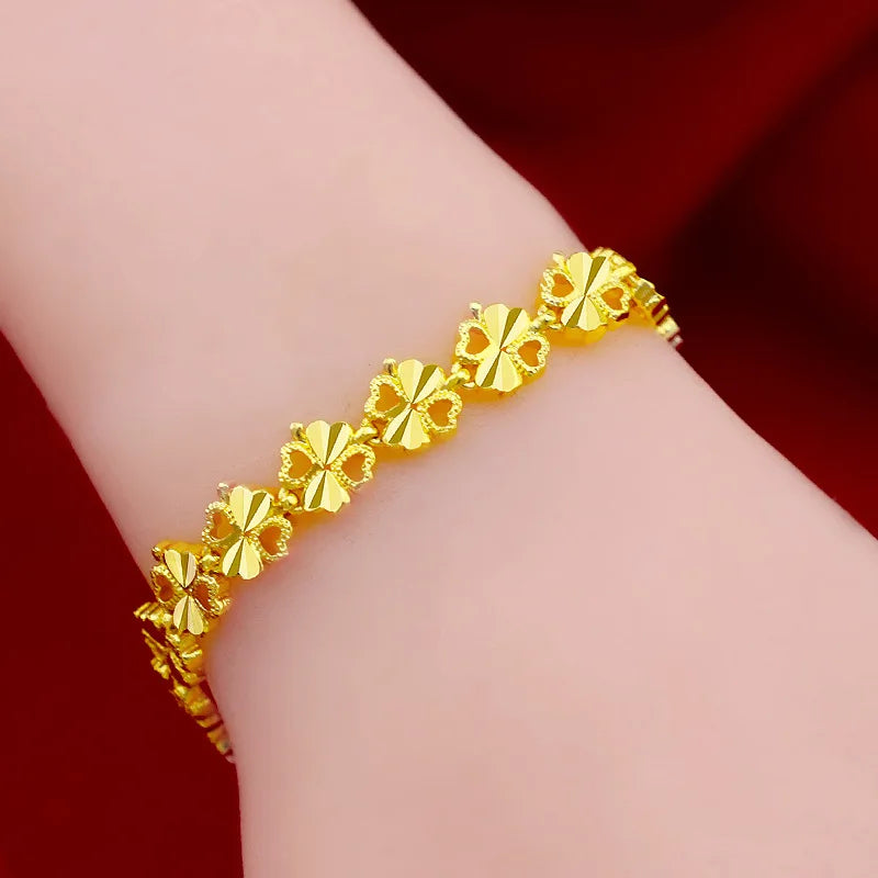 18k gold bracelet women - elegant chain & link design in radiant gold finish