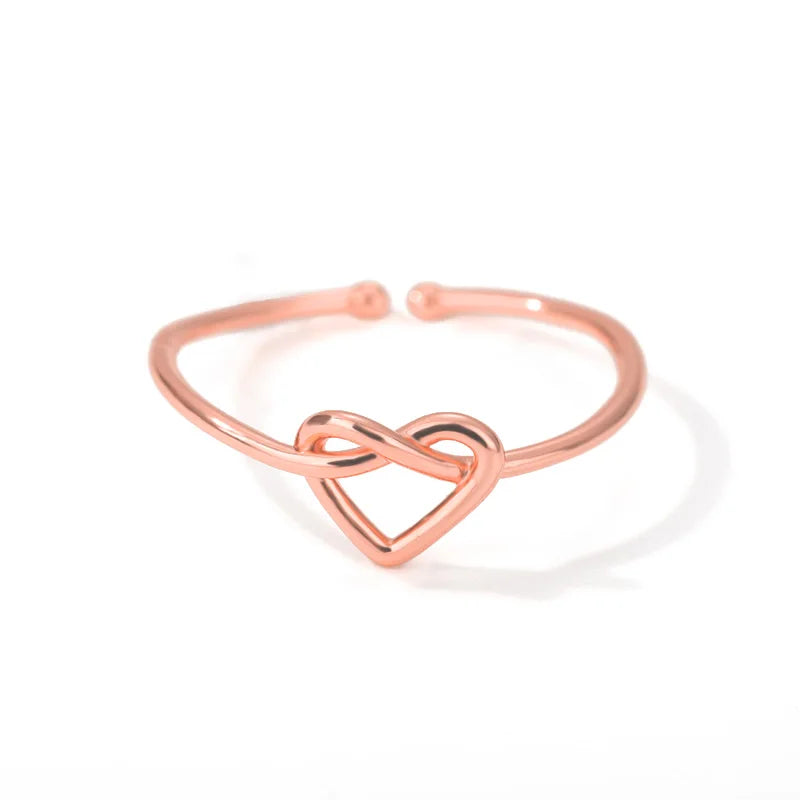 Elegant Stainless Steel Heart Ring - Gold Wedding Jewelry