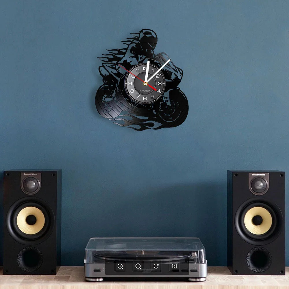Professional Motorcycle Vinyl Wall Clock - Extreme Freestyle Decor