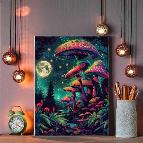 5D Diamond Painting Mushroom Portrait Kit with Round & Square Diamonds (40×50cm) - Tulique