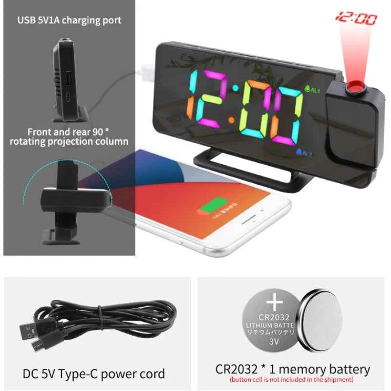 3D LED Alarm Clock - Digital Mirror Desk Clock with Dual Alarm & Snooze - Tulique