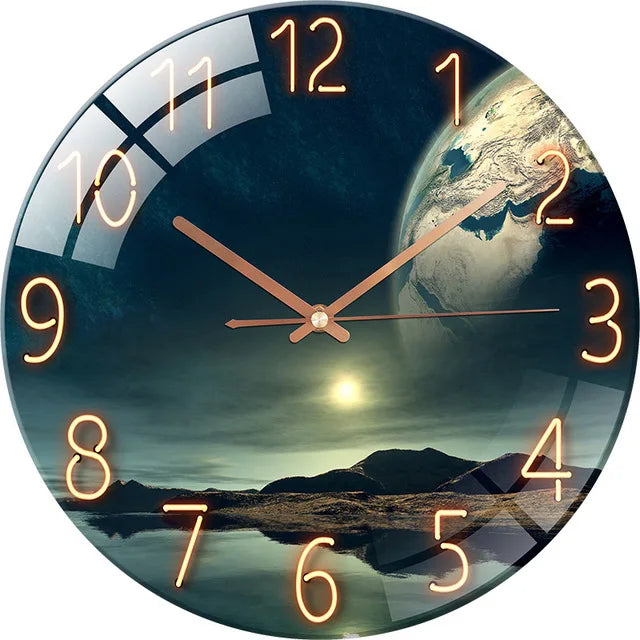 Elegant Modern Glass Wall Clock - Light Luxury Art