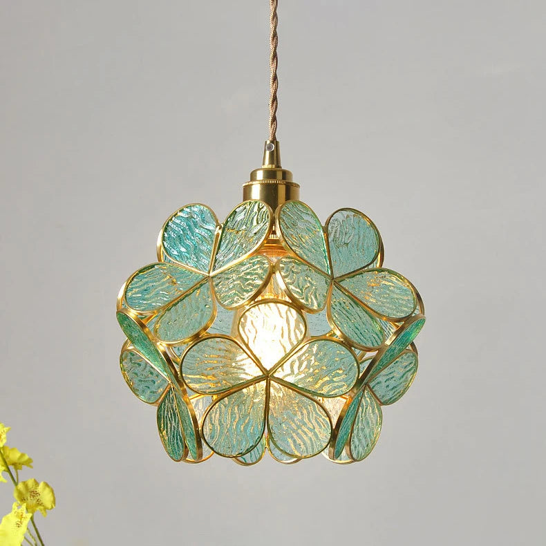 Modern Glass Flower Pendant Light - Elegant LED Hanging Fixture