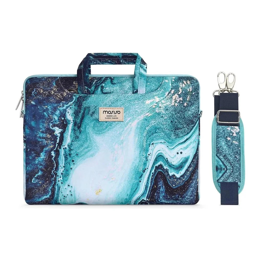 Premium Laptop Shoulder Bag - Water-Resistant Canvas Briefcase