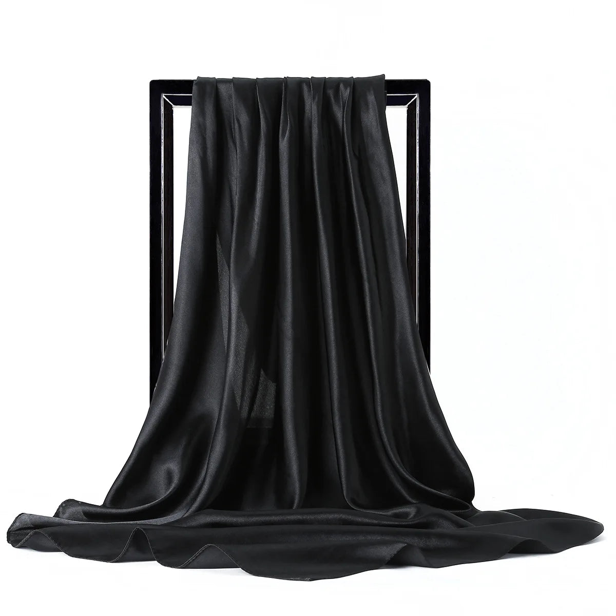Luxury Silk Scarf - Elegant Solid Satin Shawl & Hijab