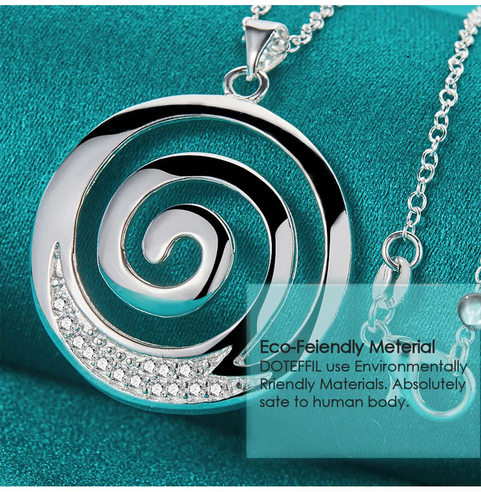 Elegant Zircon Pendant Necklace - Sterling Silver Charm