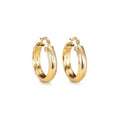 18k gold plated hoop earrings - classic unisex design with shiny gold finish on lightweight alloy