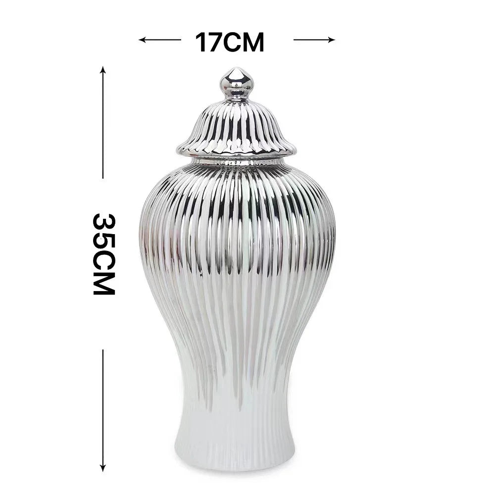 Ceramic Flower Vase - Light Luxury European Tabletop Vase & Storage Jar - Tulique