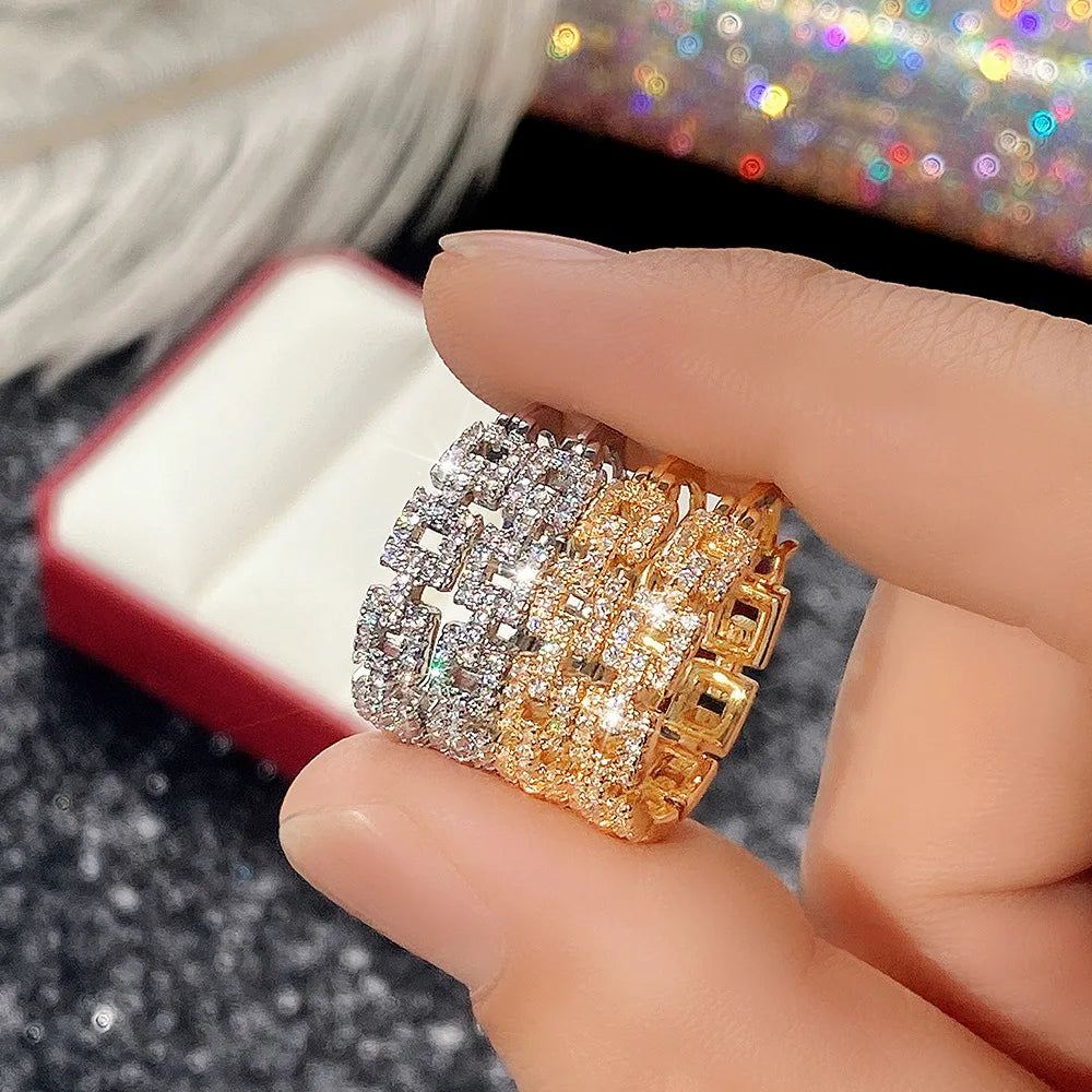 Geometric Hoop Earrings - 18K Gold Plated with Crystal Zircon