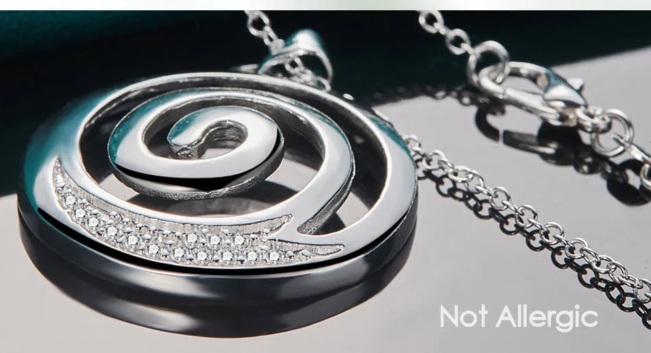 Elegant Zircon Pendant Necklace - Sterling Silver Charm