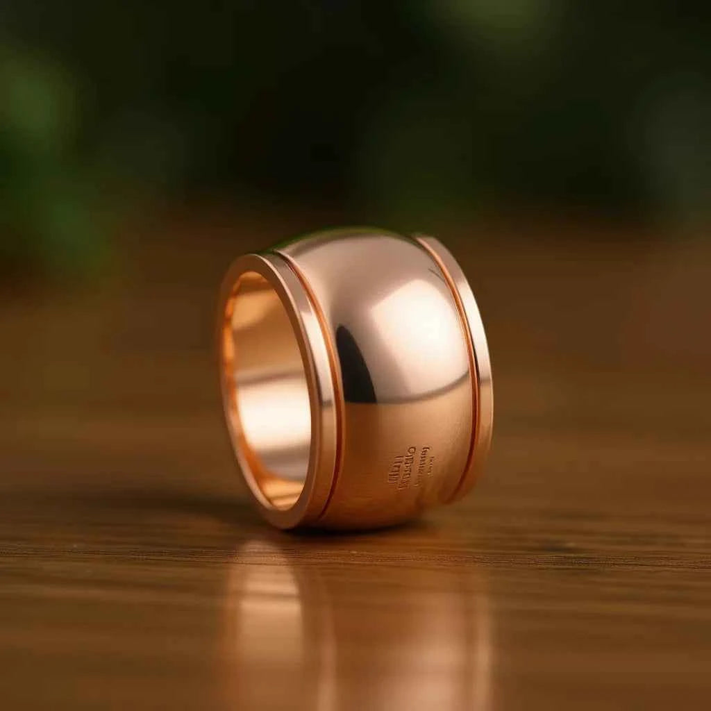 Modern Geometric Rose Gold Plated Tungsten Copper Wedding Band Ring Unisex Fashion Jewelry for Wedding Occasions