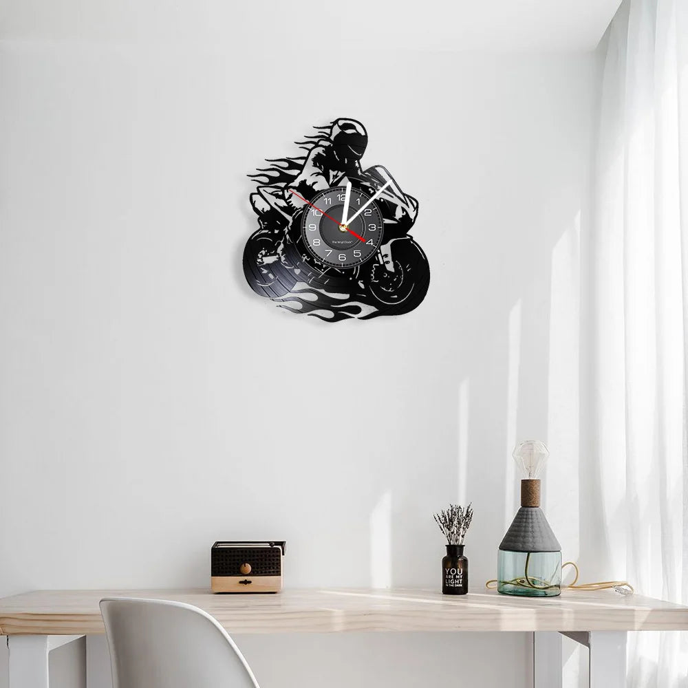 Professional Motorcycle Vinyl Wall Clock - Extreme Freestyle Decor