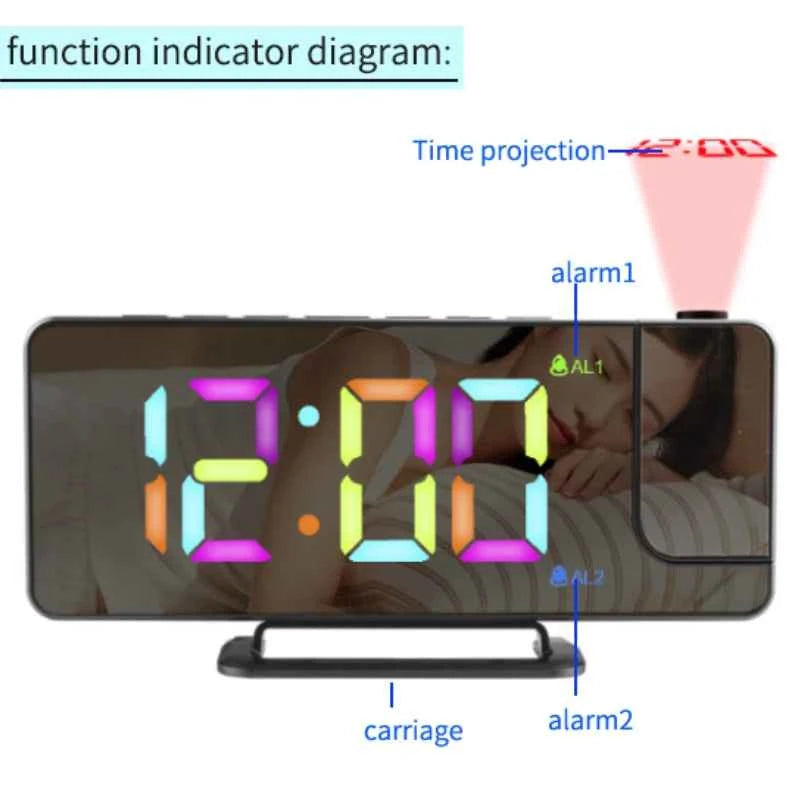 3D LED Alarm Clock - Digital Mirror Desk Clock with Dual Alarm & Snooze - Tulique