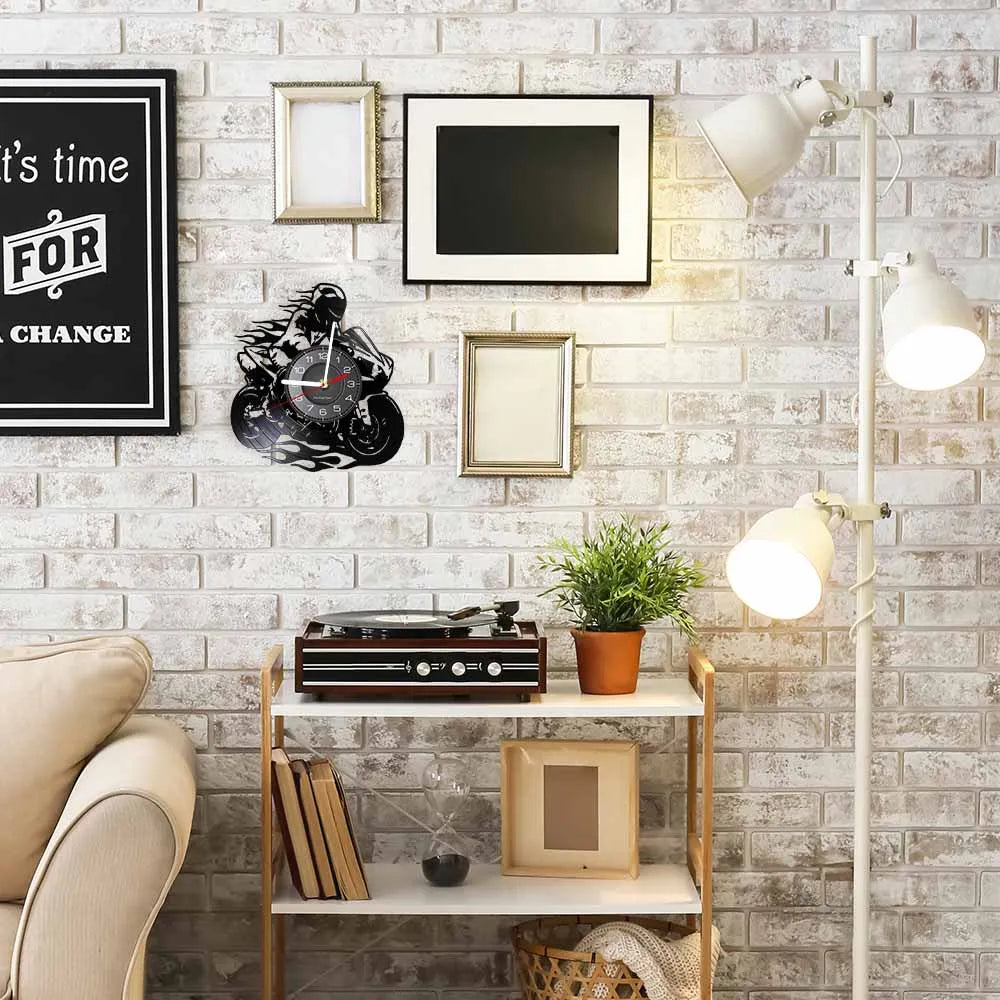 Professional Motorcycle Vinyl Wall Clock - Extreme Freestyle Decor