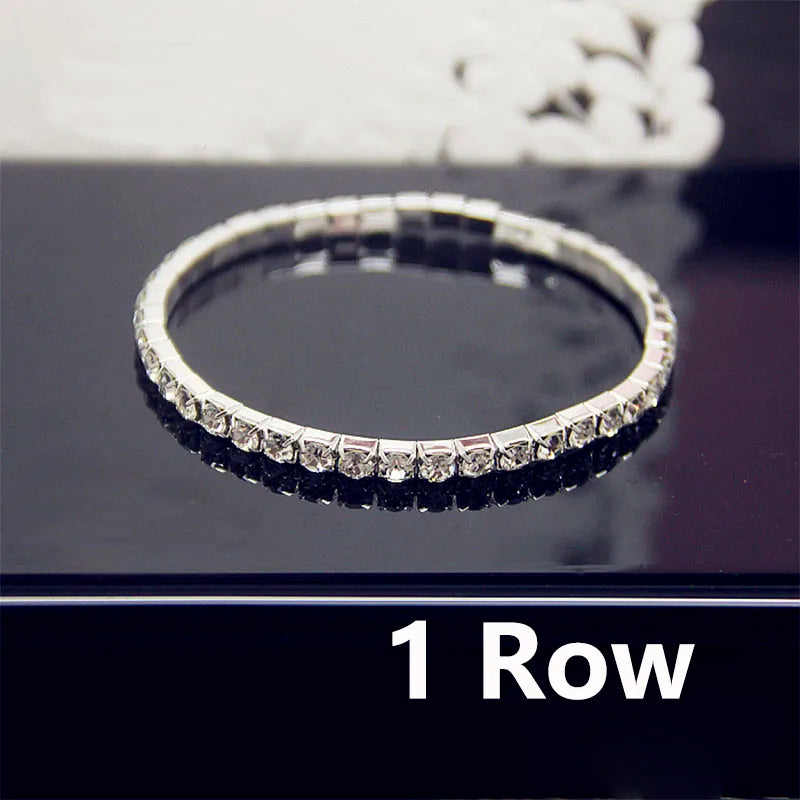 Elegant White Crystal Bracelet - AAA CZ Zircon Elastic Design