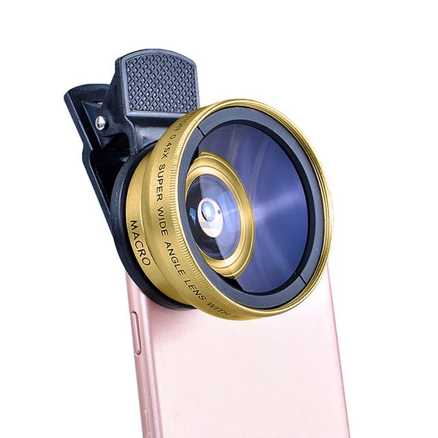 Universal Mobile Phone Lens - 0.45X Wide Angle & 12.5X Macro HD