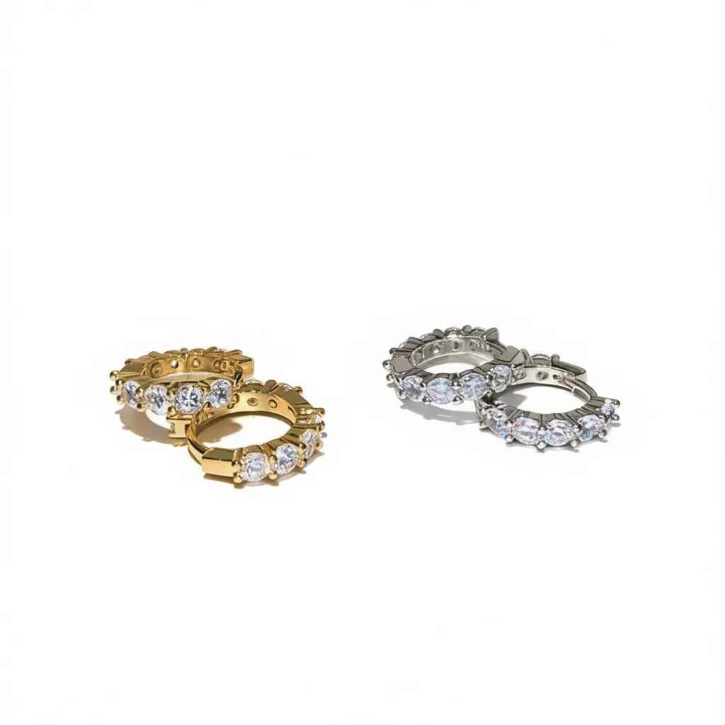 Oval cut diamond ring - 18K solid gold with natural G color diamond on white background