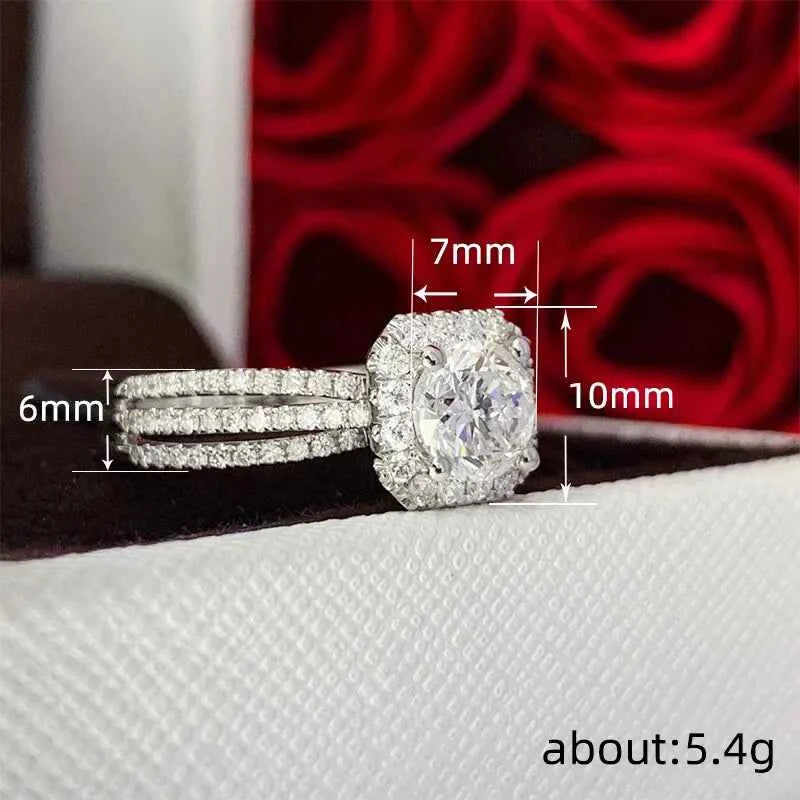 Q657 Diamond Ring Asscher Cut Natural Diamond Women's Classic Engagement Ring