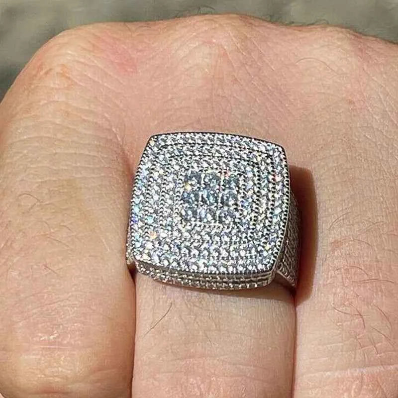 DJ093 Men's Hiphop Diamond Ring Natural Stone Other Design Everyday Wear Jewelry