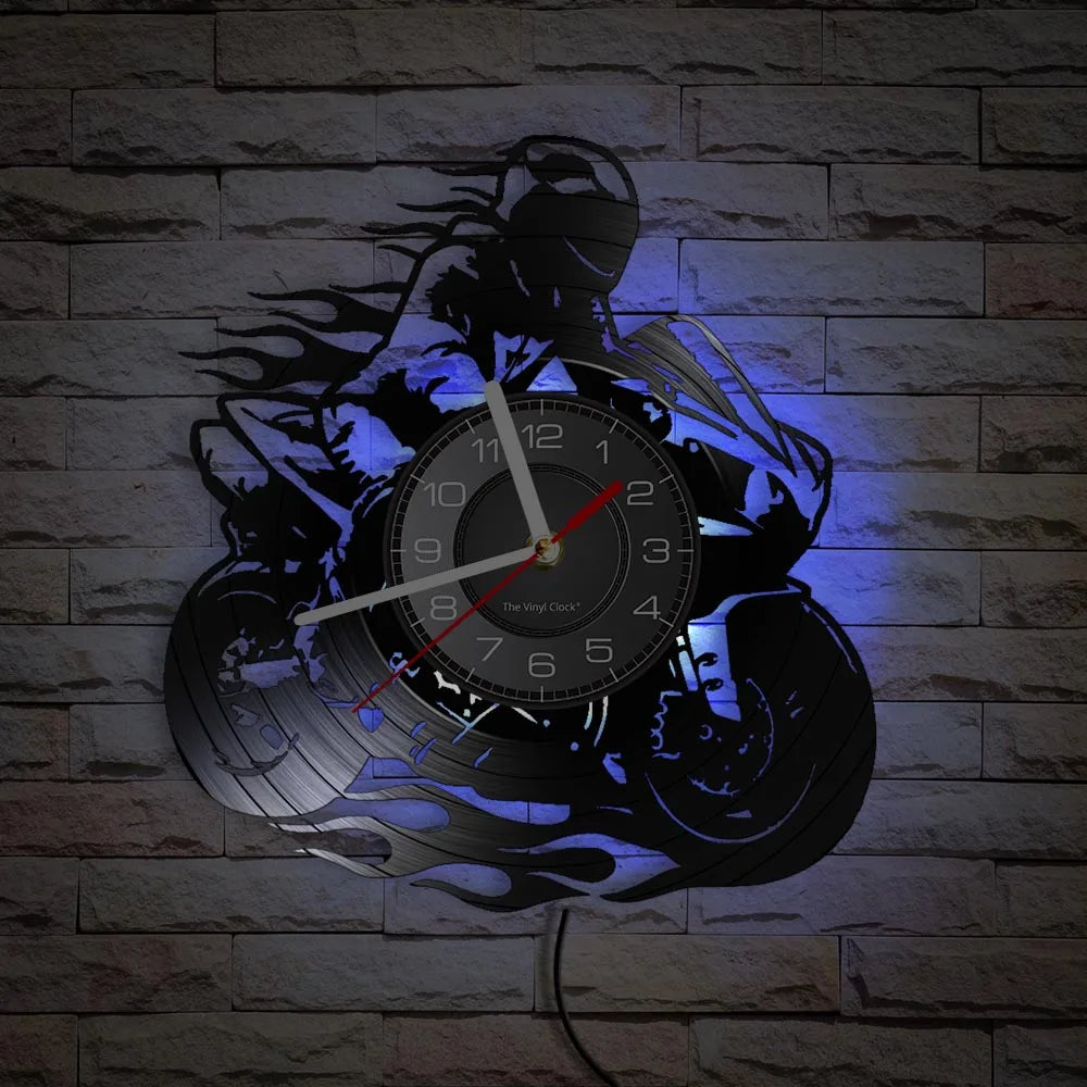 Professional Motorcycle Vinyl Wall Clock - Extreme Freestyle Decor
