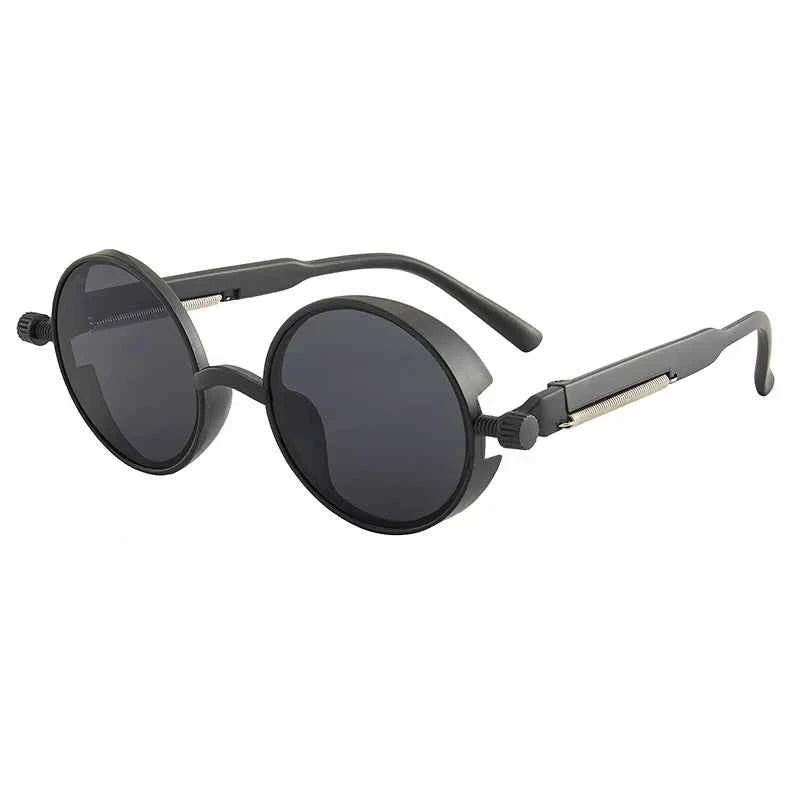 Retro Round Steampunk Sunglasses - Classic Gothic Eyewear