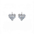 Princess cut diamond earrings - white gold with heart-shaped natural D-color diamonds for weddings