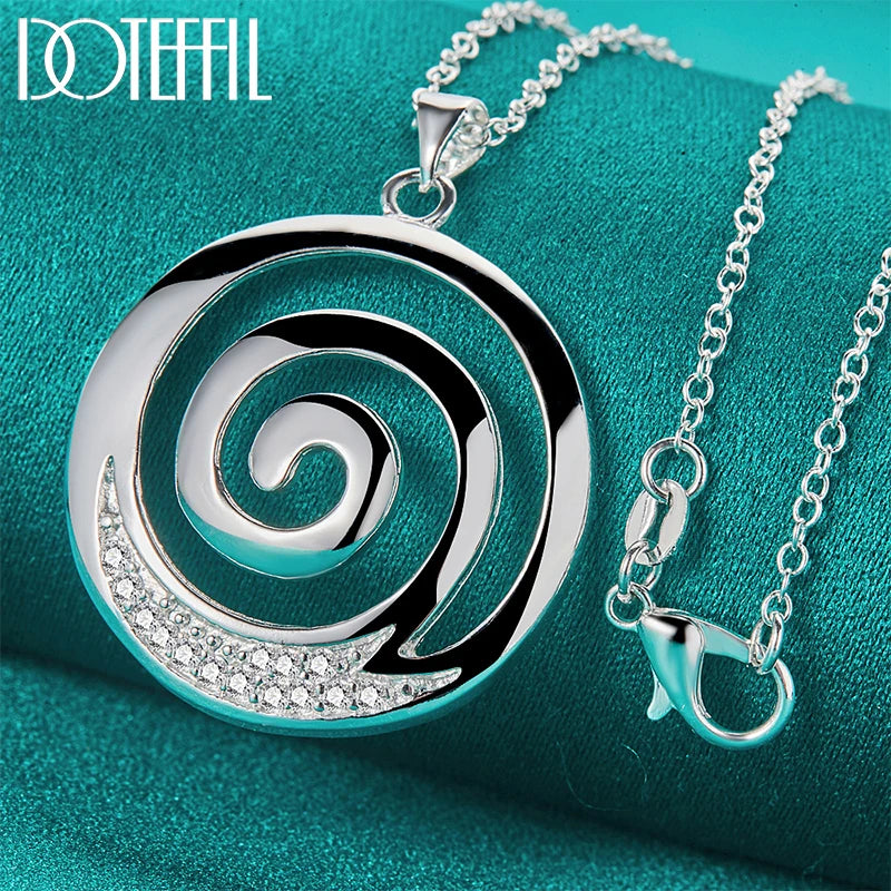 Elegant Zircon Pendant Necklace - Sterling Silver Charm