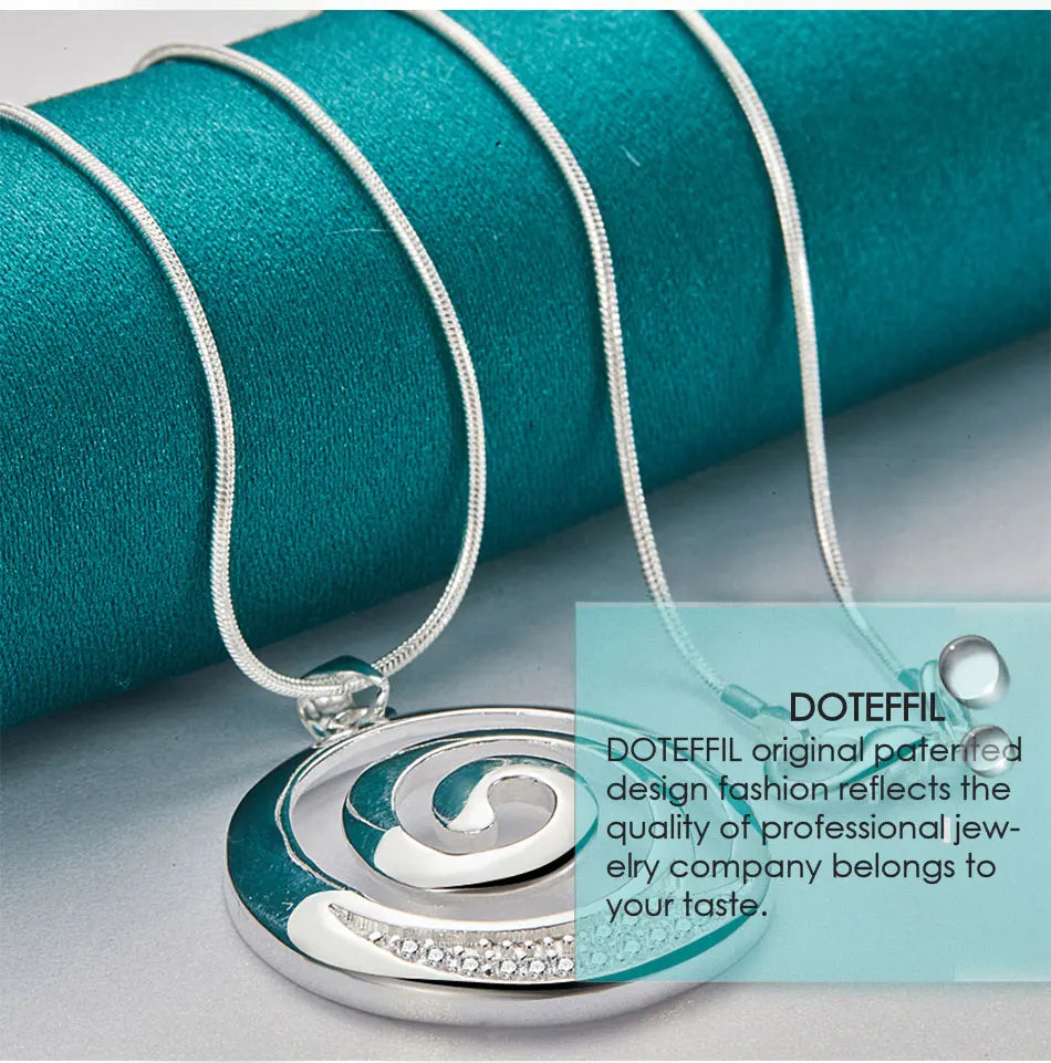 Elegant Zircon Pendant Necklace - Sterling Silver Charm