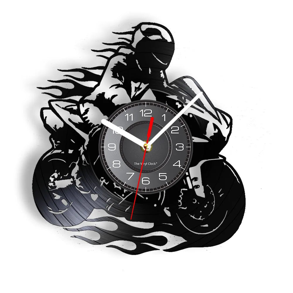 Professional Motorcycle Vinyl Wall Clock - Extreme Freestyle Decor