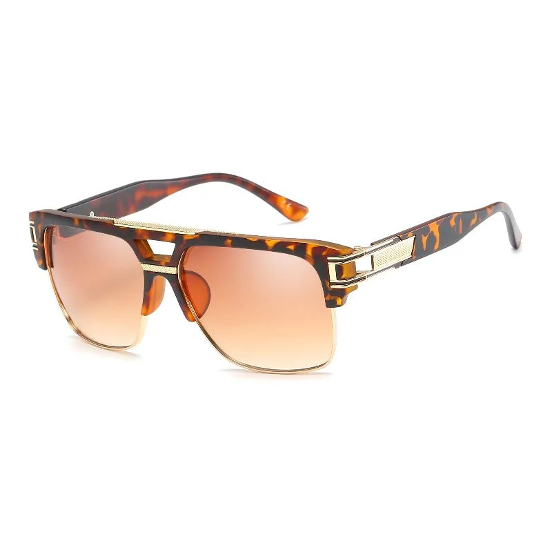 Vintage Retro Square Sunglasses - Luxury Mirrored Designer Shades