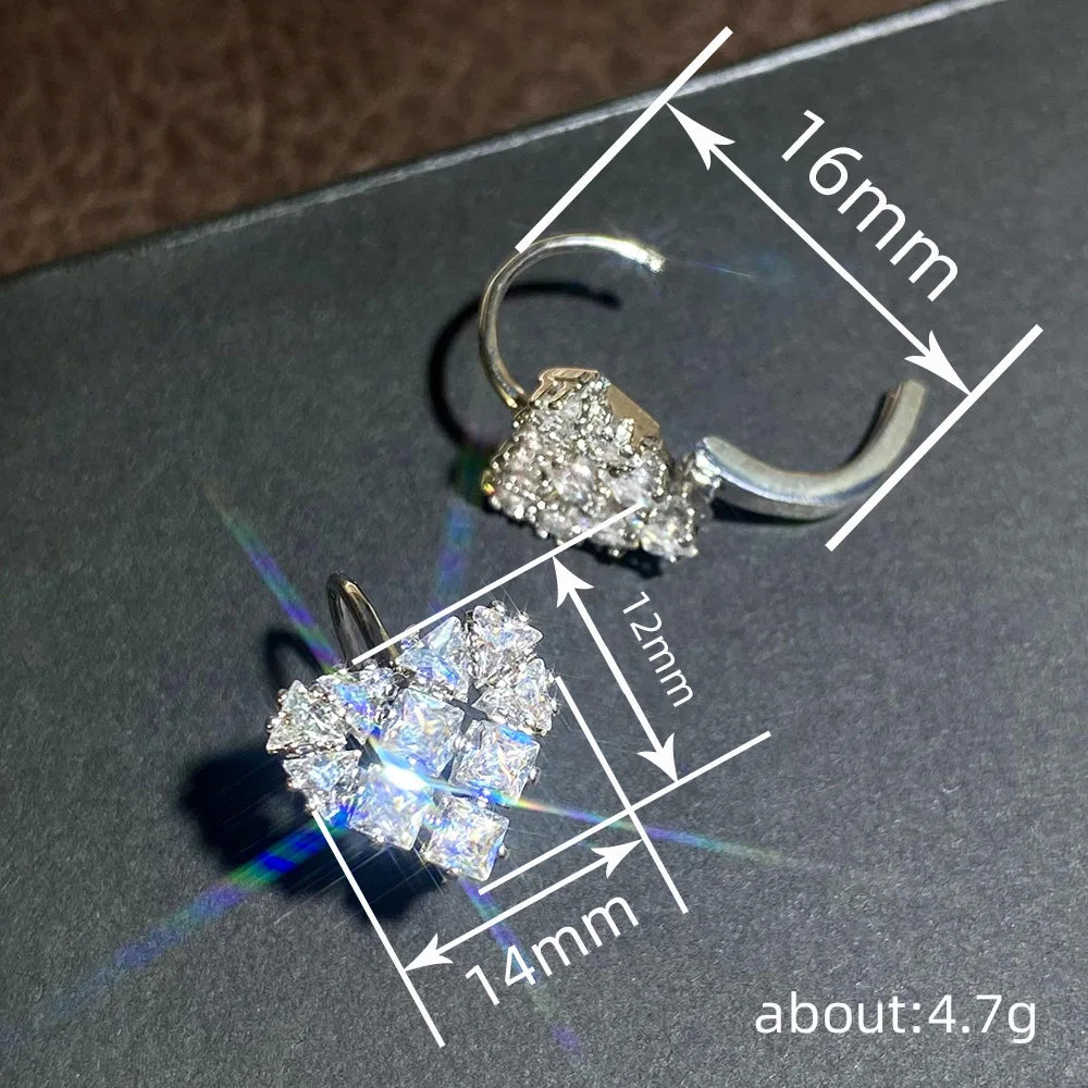 Princess Cut Diamond Earrings - Elegant White Gold Wedding Jewelry