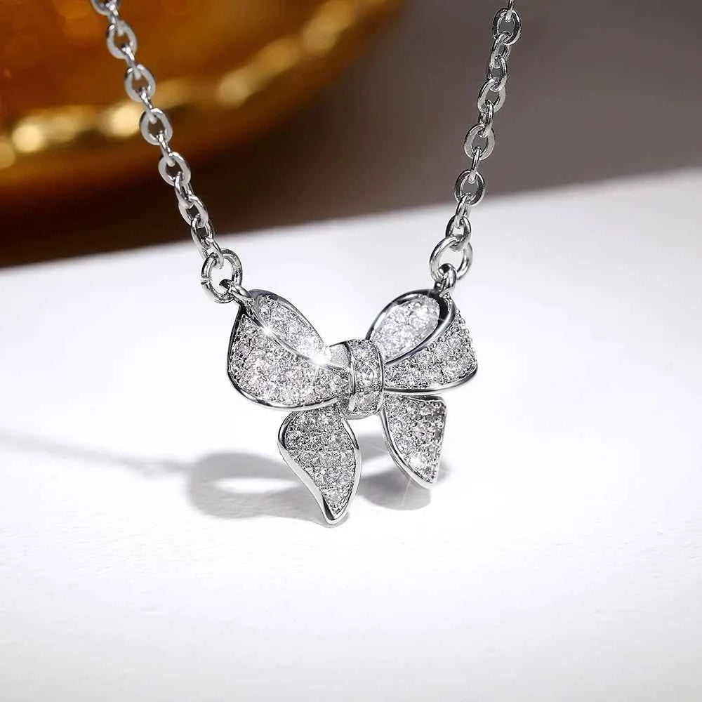 Cute Bowknot Stud Earrings For Women Crystal Rhinestone Alloy Party Jewelry Fashion Accessory