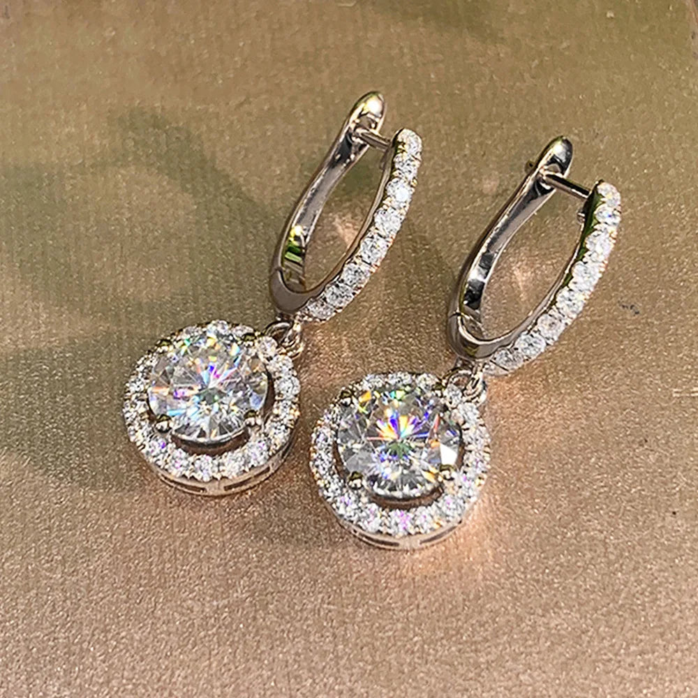 Elegant Gold Diamond Earrings - Classic Brilliant Cut Natural Diamonds