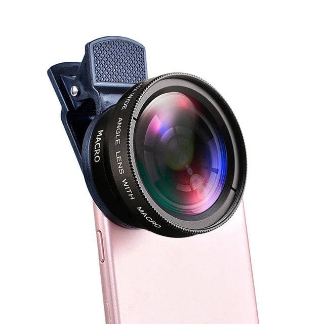 Universal Mobile Phone Lens - 0.45X Wide Angle & 12.5X Macro HD