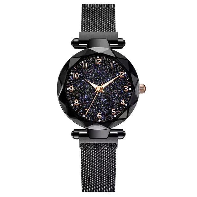 Elegant Magnetic Starry Sky Watch - Women's Quartz Wristwatch
