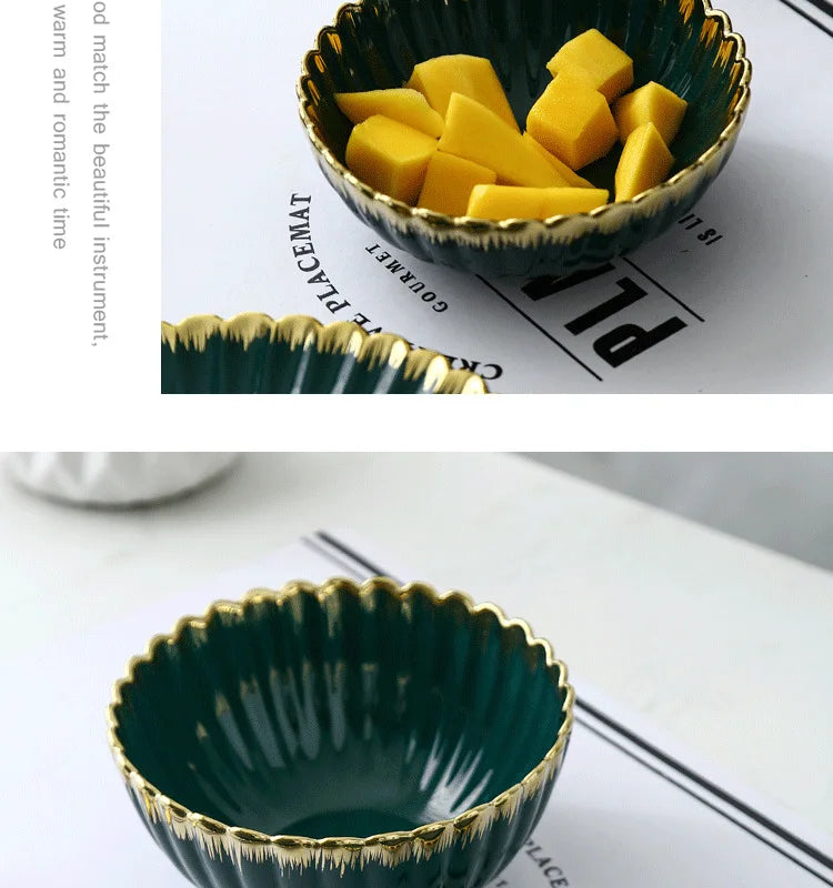 Elegant Vintage Ceramic Dinnerware Set - Gold Rim Design