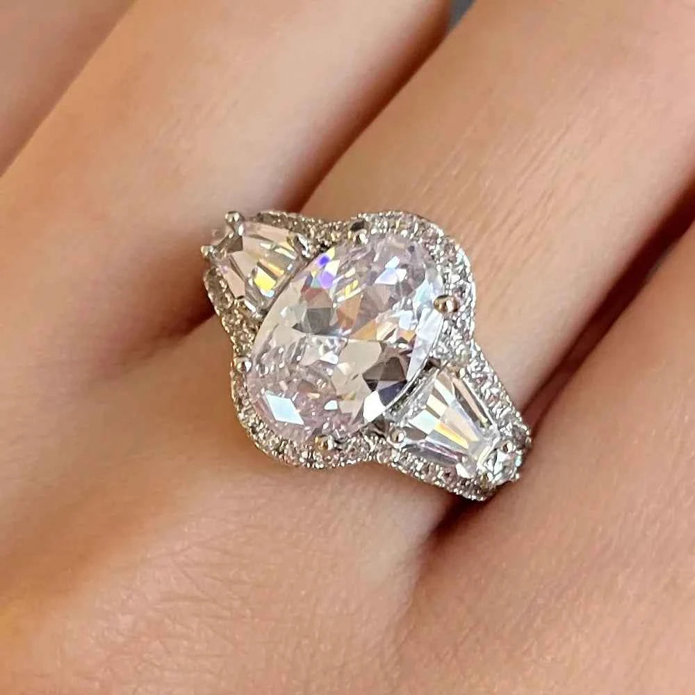 Platinum Pink Tourmaline Ring Oval Cut Pave Setting Women's Engagement Jewelry PT950 F1606