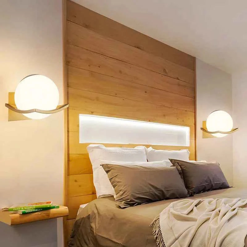 Luxury Milky Glass Ball Wall Light - Modern Gold Indoor Lamp