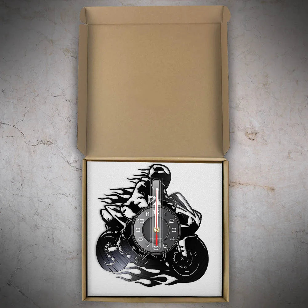 Professional Motorcycle Vinyl Wall Clock - Extreme Freestyle Decor