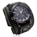 Rugged Men's Quartz Watch - Premium Cowhide Leather Punk Wristwatch