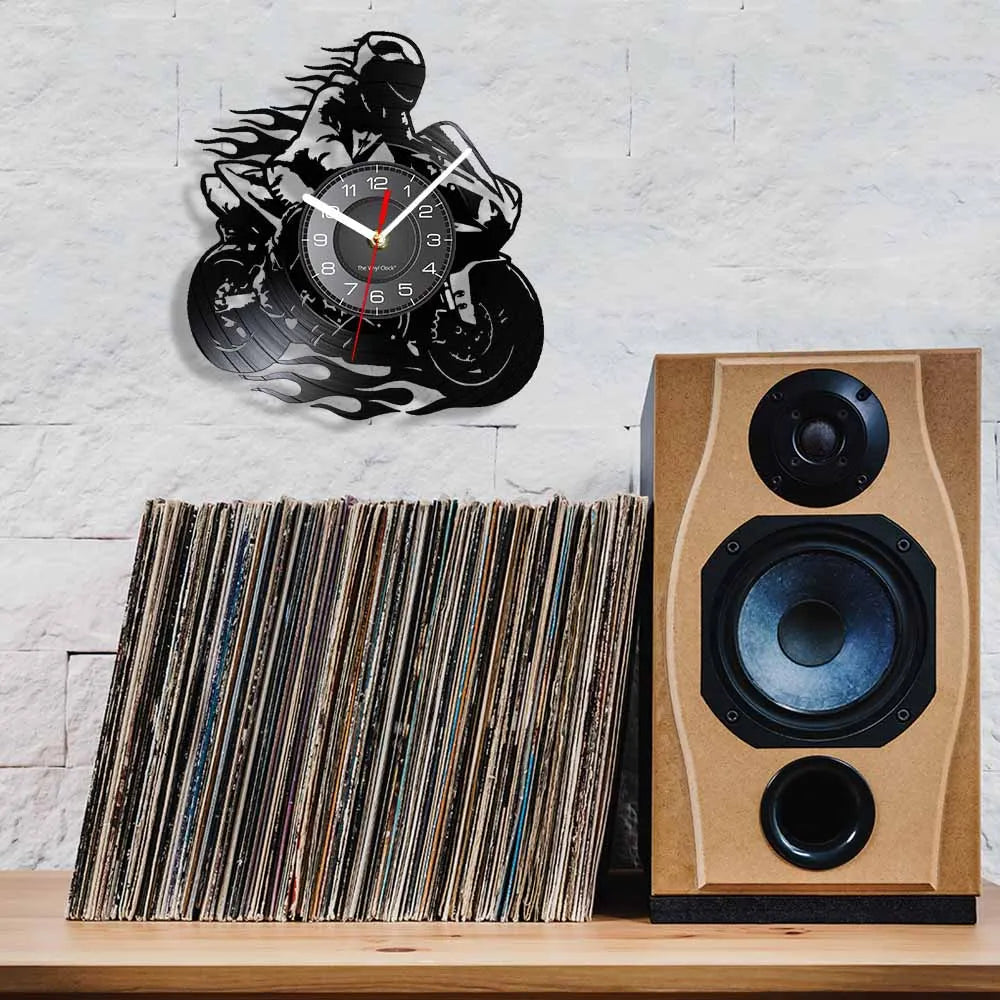 Professional Motorcycle Vinyl Wall Clock - Extreme Freestyle Decor